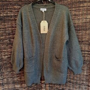 NWT Listicle Soft Cozy Wool Cardigan Sweater Longline Oversized Boho Grandpa